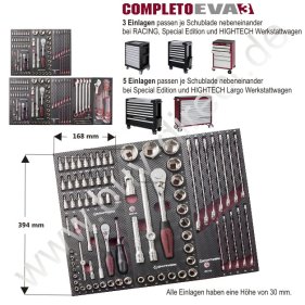 Kraftwerk 4903-30 Completo EVA3 Pfeifenkopfschlüssel-Einlage 4-tlg.