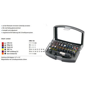 WHB Tools 3089 Farb-Bit-Box/Bitsatz 1/4 Zoll 32-teilig