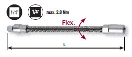 1/4 Zoll Flexible Verlängerung 150 mm, Kraftwerk 107155