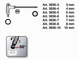 7-teiliger T-Griff-Schraubendreher-Satz Innensechskant in COMPLETO EVA3 Werkzeug-Einlage, Kraftwerk 4903-21